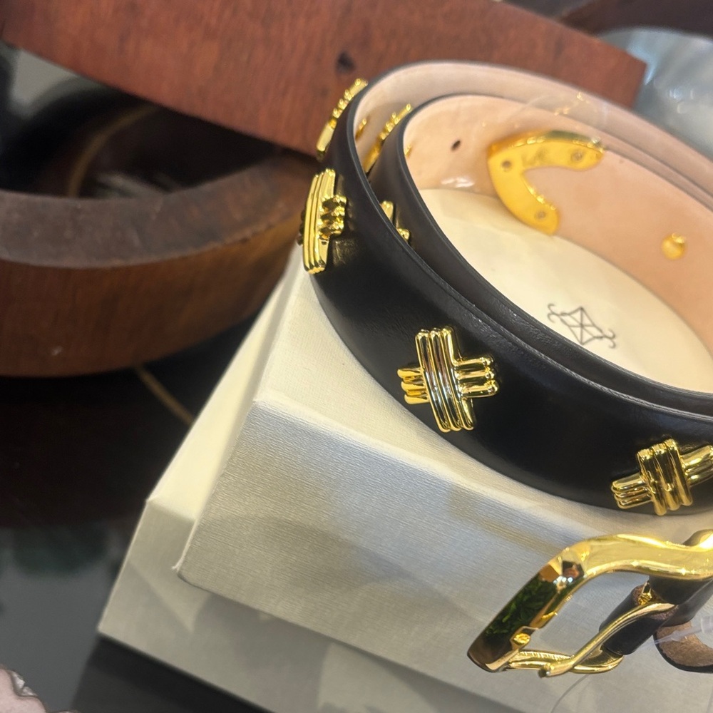 AUREUM Collective Black Vienna X Studded Belt - Picture 2 of 3